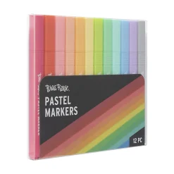 Brea Reese Pastel Markers, Pack Of 12 Markers, Chisel Point, Pastel Ink Colors