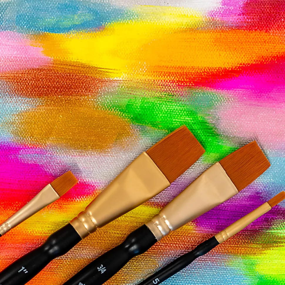 Brea Reese 4-Piece Flat Paintbrush Set, Black