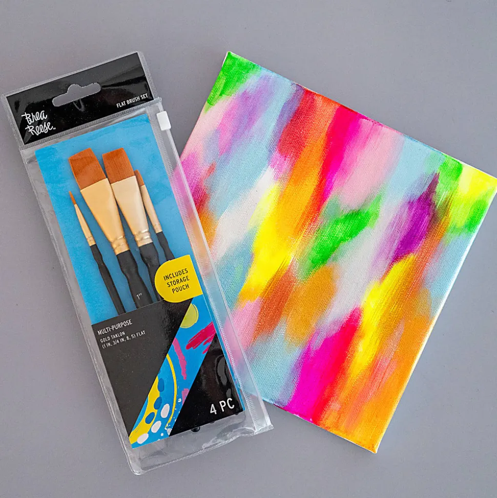 Brea Reese 4-Piece Flat Paintbrush Set, Black