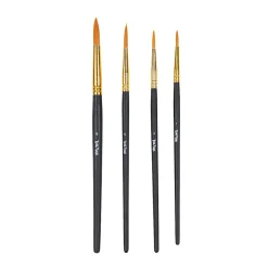Brea Reese 4-Piece Round Paintbrush Set, Black