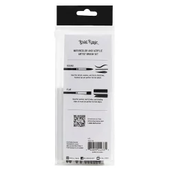 Brea Reese 10-Piece Value Paintbrush Set, Round/Flat/Angle/Filbert, Black
