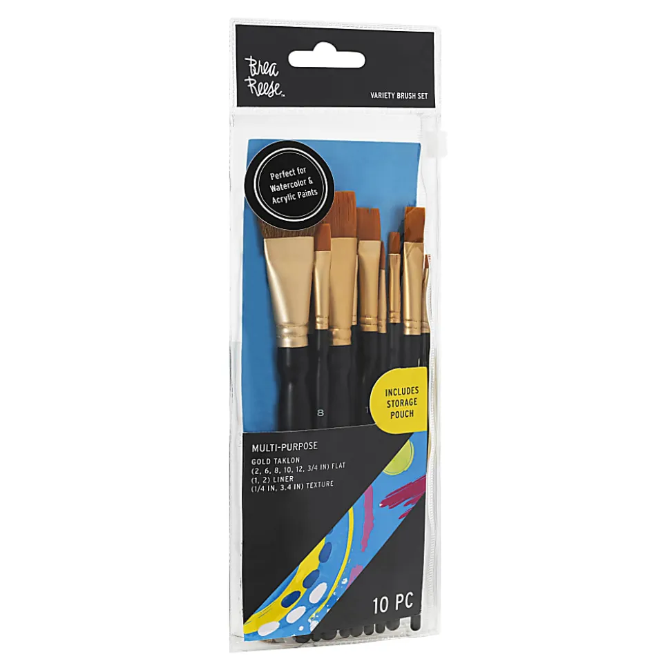 Brea Reese 10-Piece Variety Paintbrush Set, Black