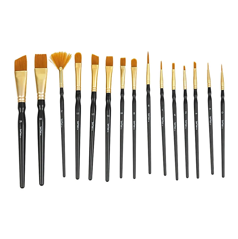 Brea Reese 15-Piece Variety Paintbrush Set, Black