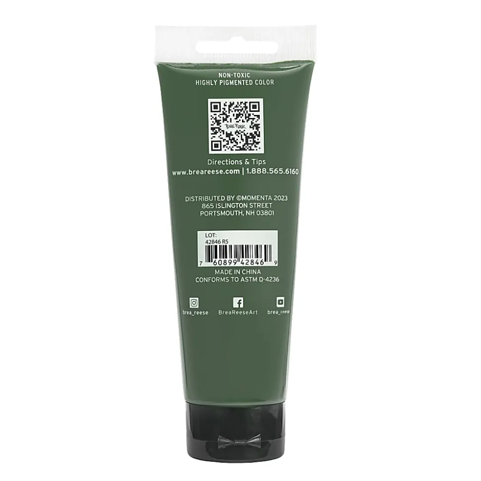 Brea Reese Professional Heavy-Body Acrylic Paint, 4 Oz, Sap Green