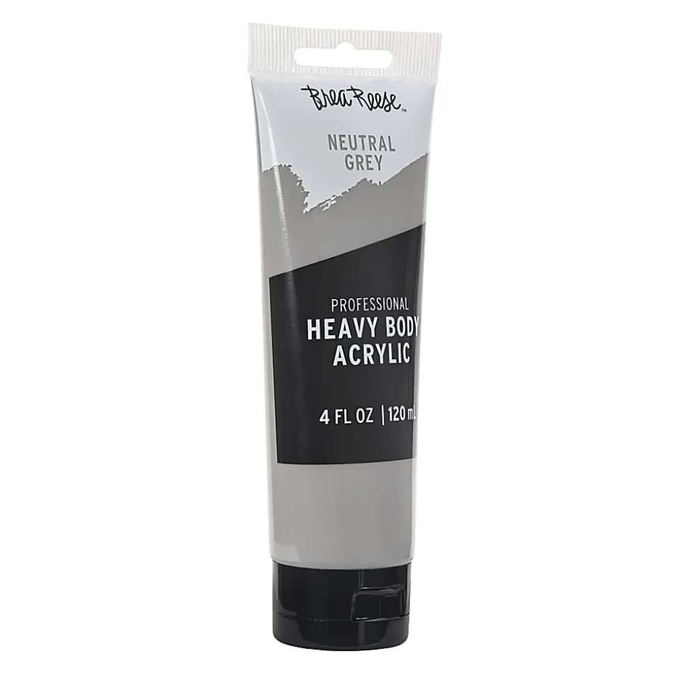 Brea Reese Professional Heavy-Body Acrylic Paint, 4 Oz, Neutral Gray