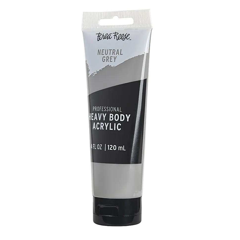 Brea Reese Professional Heavy-Body Acrylic Paint, 4 Oz, Neutral Gray