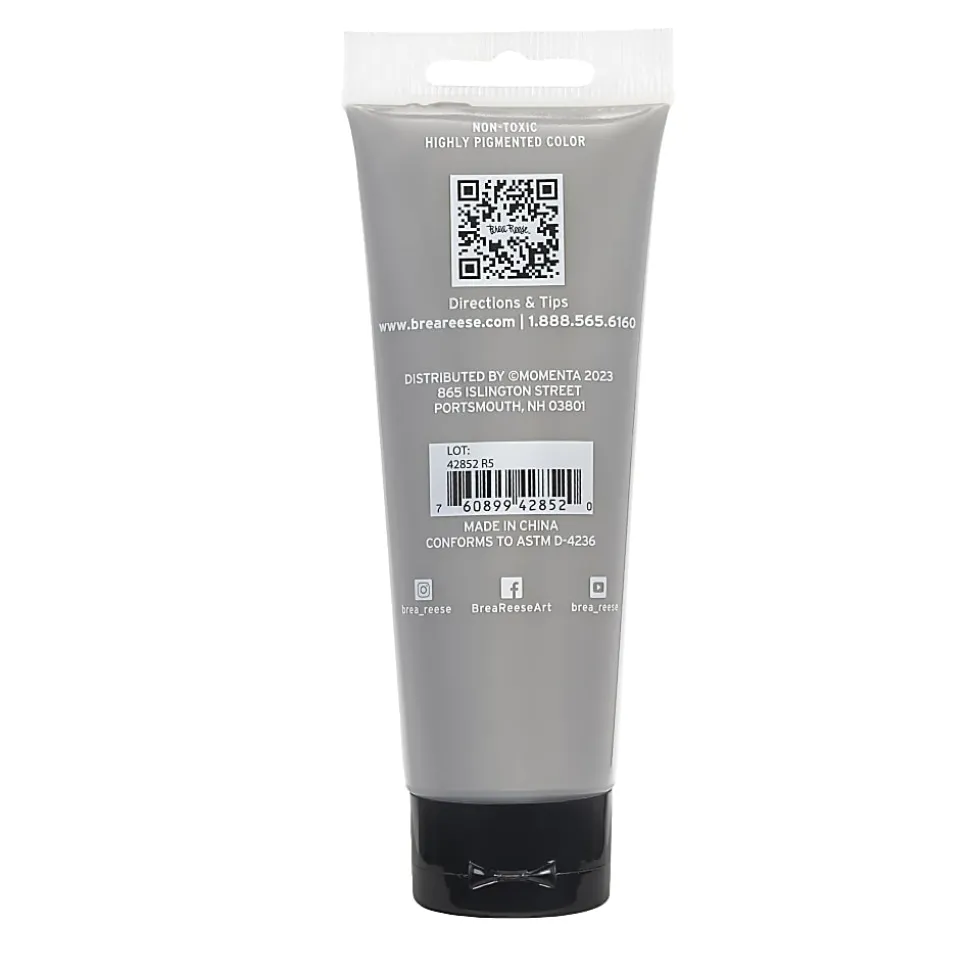 Brea Reese Professional Heavy-Body Acrylic Paint, 4 Oz, Neutral Gray