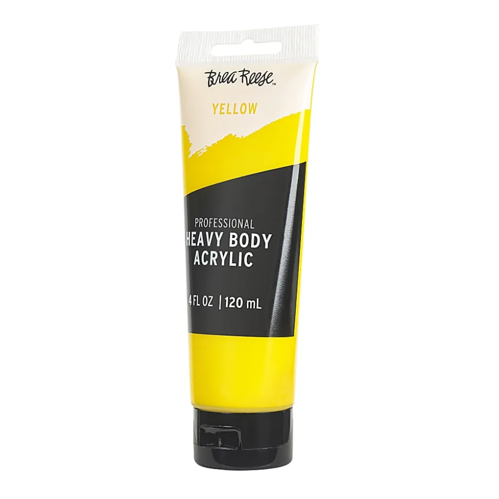 Brea Reese Professional Heavy-Body Acrylic Paint, 4 Oz, Yellow