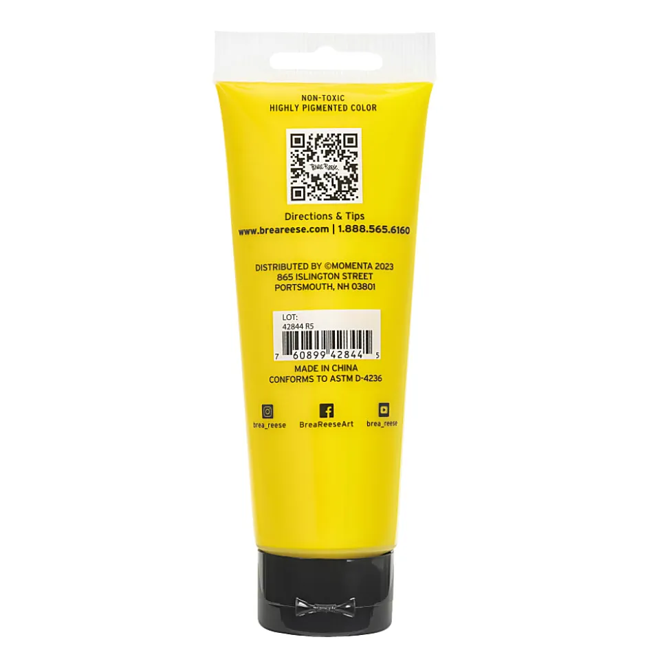 Brea Reese Professional Heavy-Body Acrylic Paint, 4 Oz, Yellow
