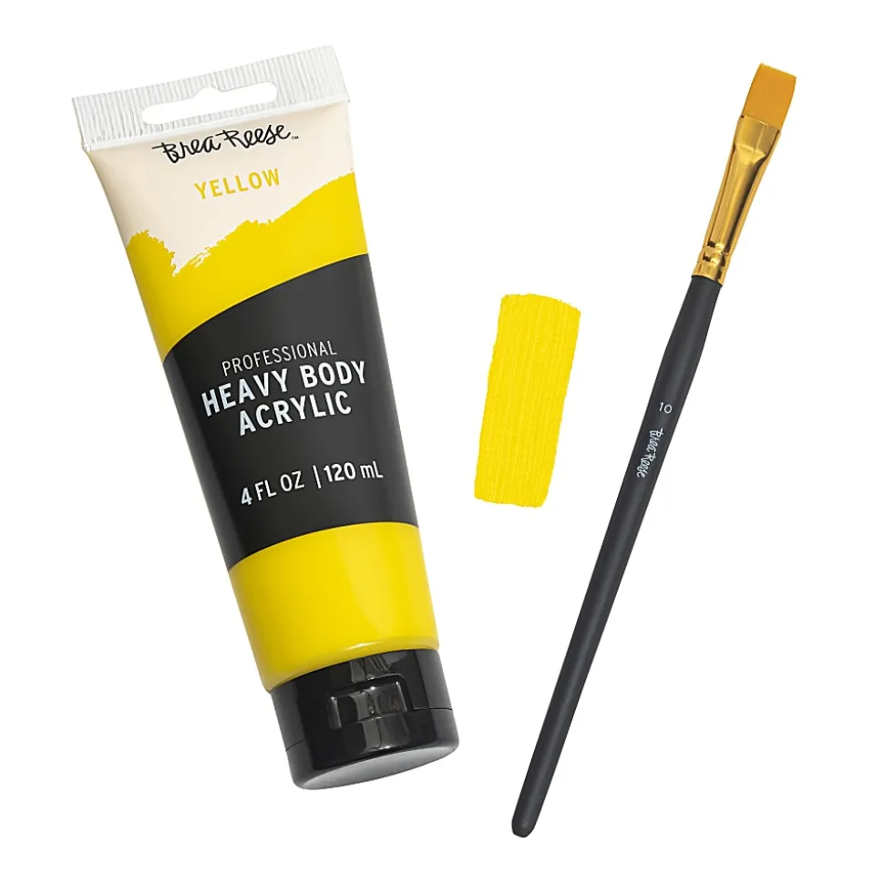 Brea Reese Professional Heavy-Body Acrylic Paint, 4 Oz, Yellow