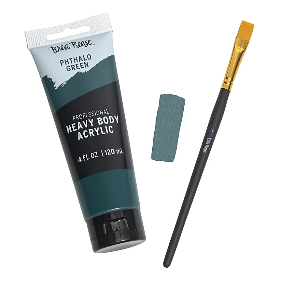 Brea Reese Professional Heavy-Body Acrylic Paint, 4 Oz, Phthalo Green