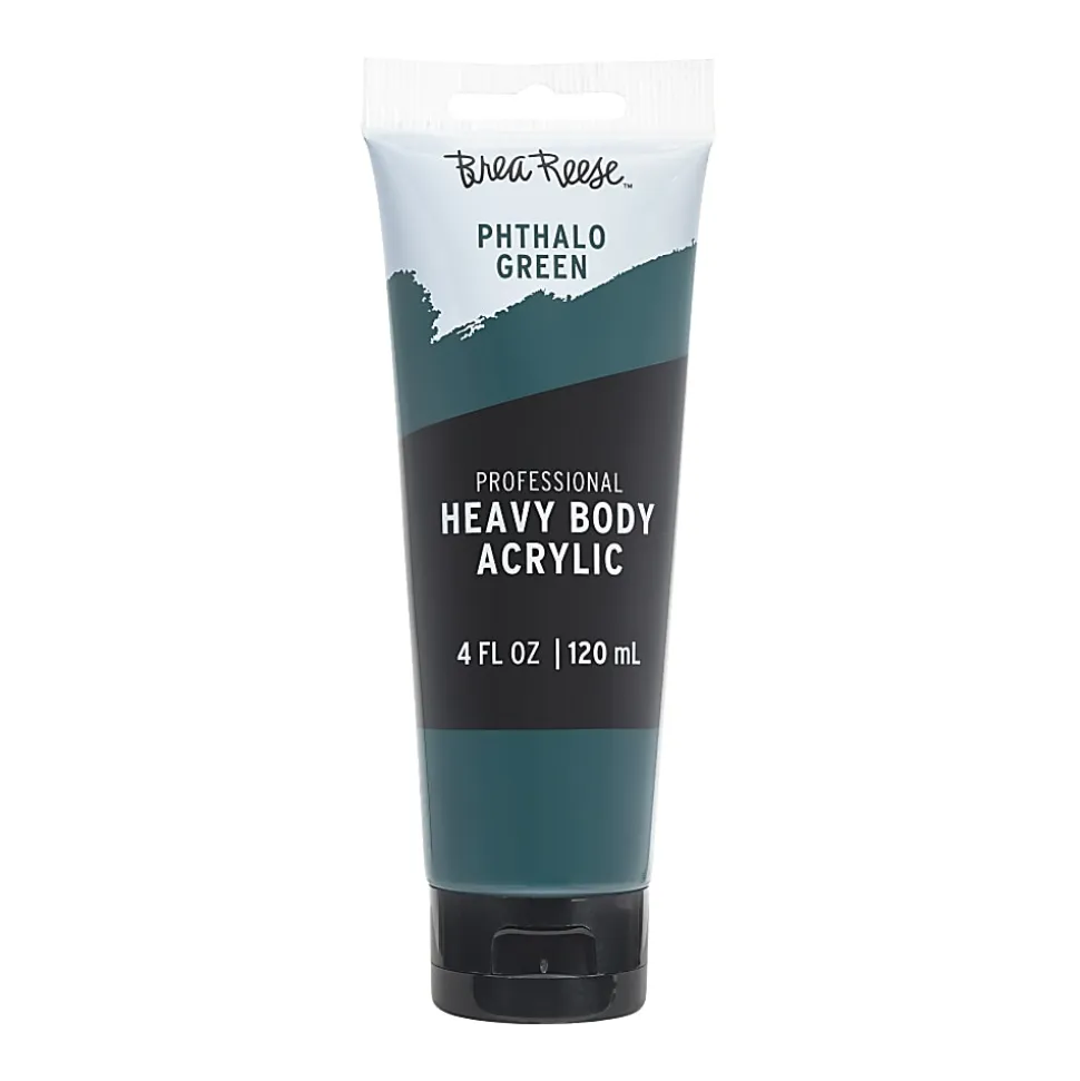 Brea Reese Professional Heavy-Body Acrylic Paint, 4 Oz, Phthalo Green