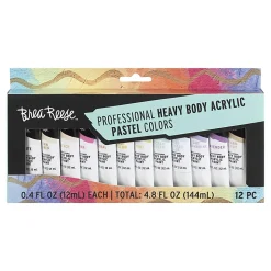 Brea Reese Professional Heavy-Body Acrylic Paint, 12 Pastel Colors