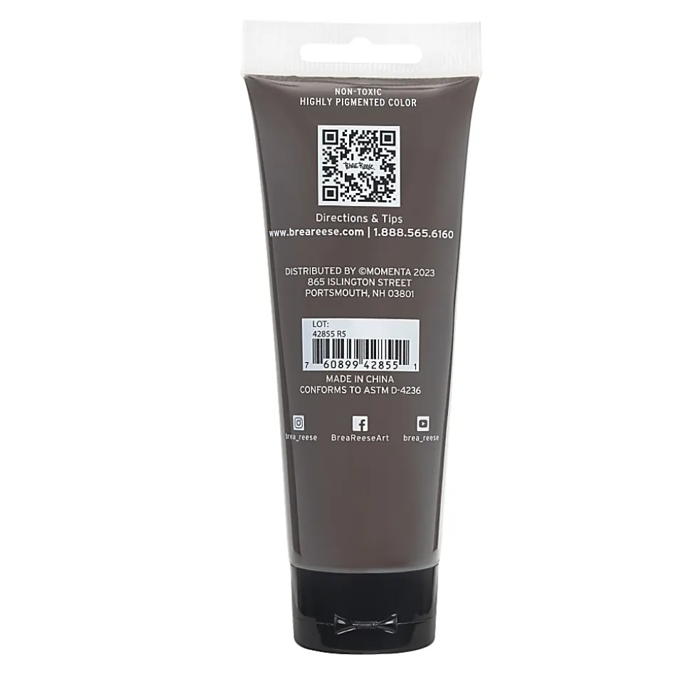 Brea Reese Professional Heavy-Body Acrylic Paint, 4 Oz, Raw Umber