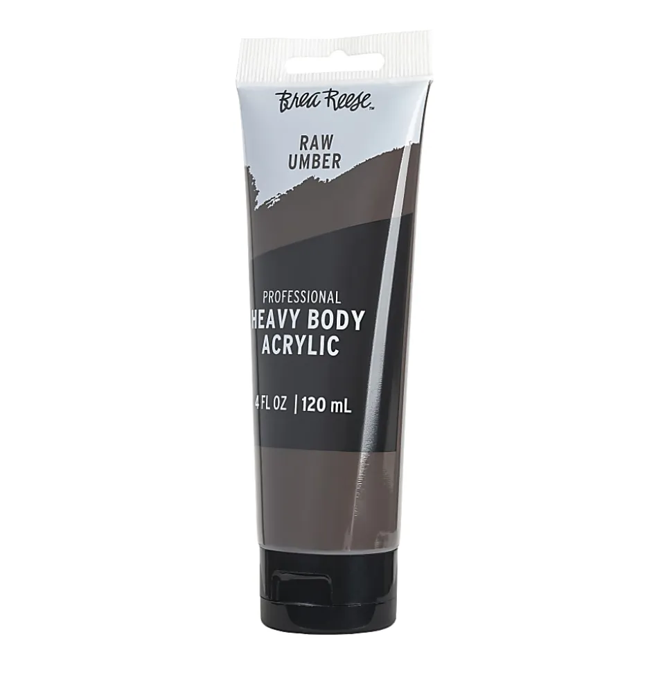 Brea Reese Professional Heavy-Body Acrylic Paint, 4 Oz, Raw Umber