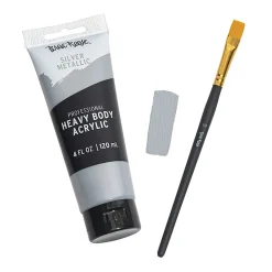 Brea Reese Professional Heavy-Body Acrylic Paint, 4 Oz, Silver