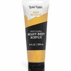 Brea Reese Professional Heavy-Body Acrylic Paint, 4 Oz, Metallic Gold