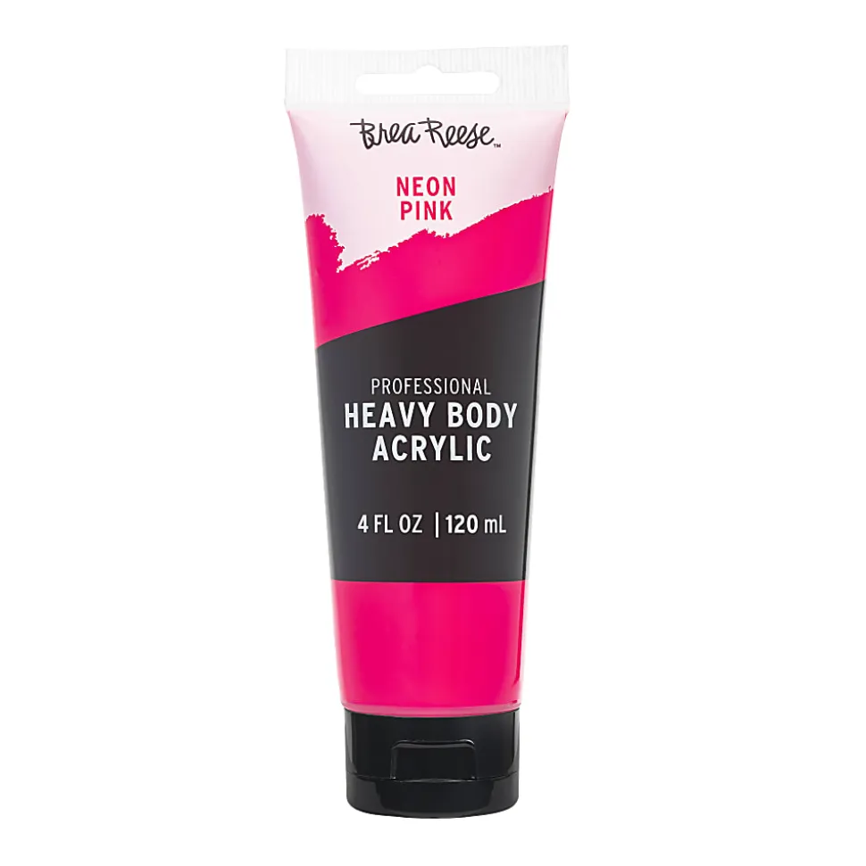 Brea Reese Professional Heavy-Body Acrylic Paint, 4 Oz, Neon Pink