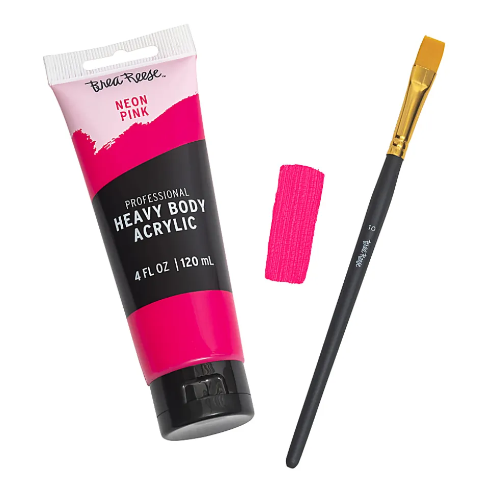 Brea Reese Professional Heavy-Body Acrylic Paint, 4 Oz, Neon Pink