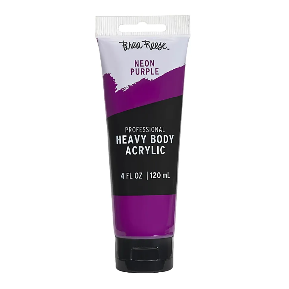 Brea Reese Professional Heavy-Body Acrylic Paint, 4 Oz, Neon Purple