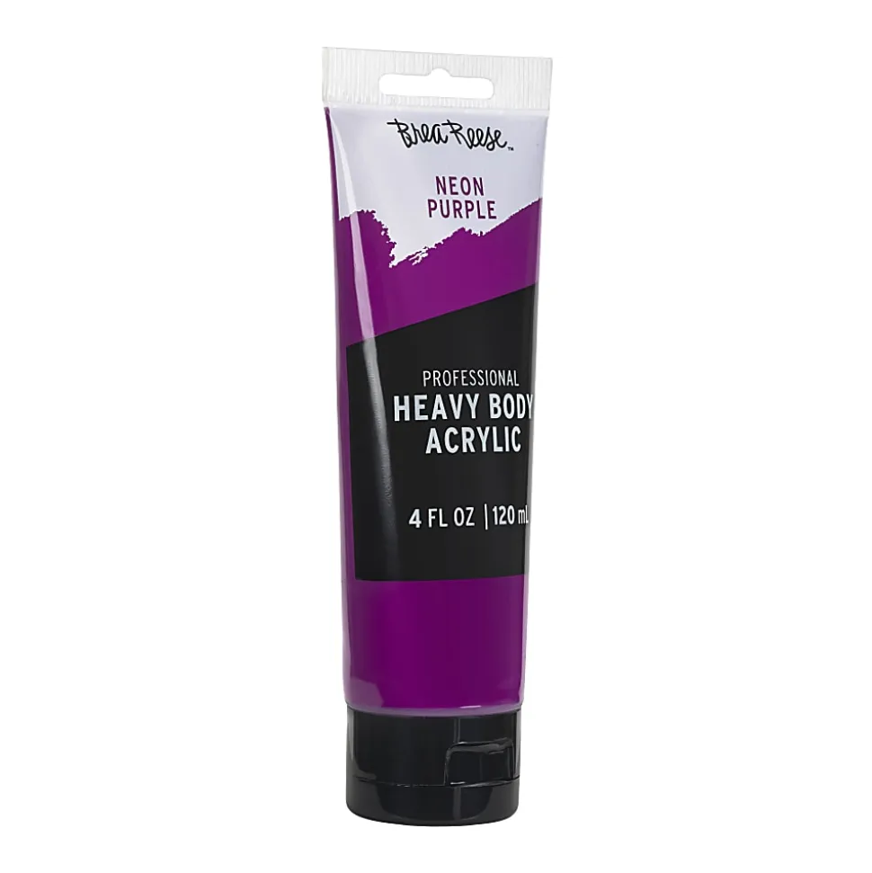 Brea Reese Professional Heavy-Body Acrylic Paint, 4 Oz, Neon Purple