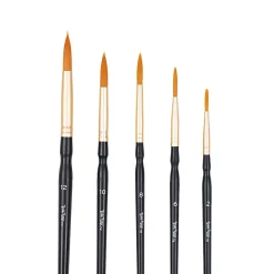Brea Reese Round Paintbrush Set, Black, Set Of 5 Brushes