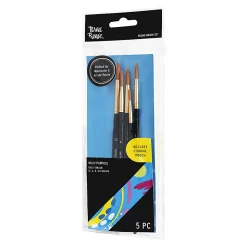 Brea Reese Round Paintbrush Set, Black, Set Of 5 Brushes