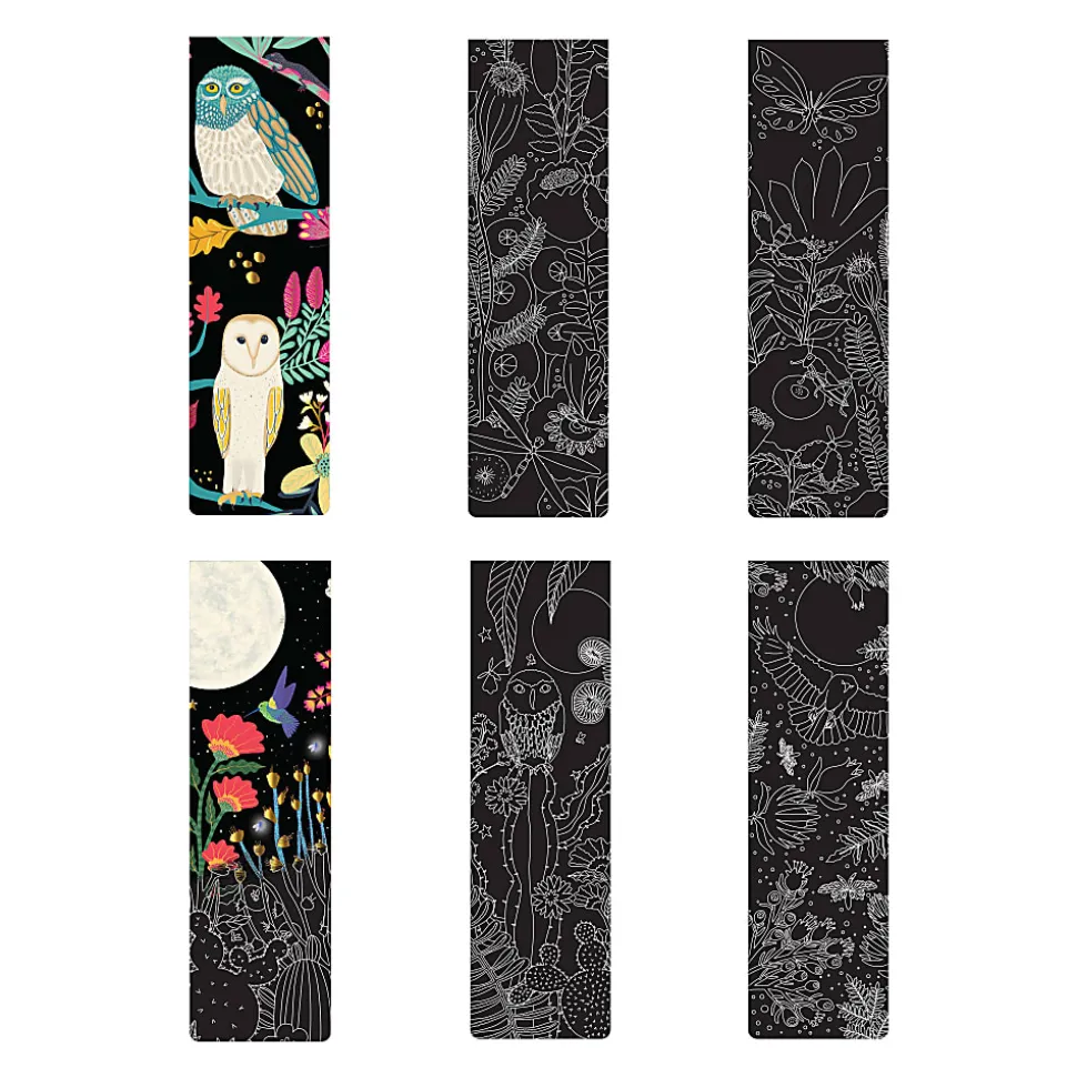 Brea Reese® Scratch Art Bookmark Kit, Owl, 1-9/10" x 7", Kit Of 11 Pieces