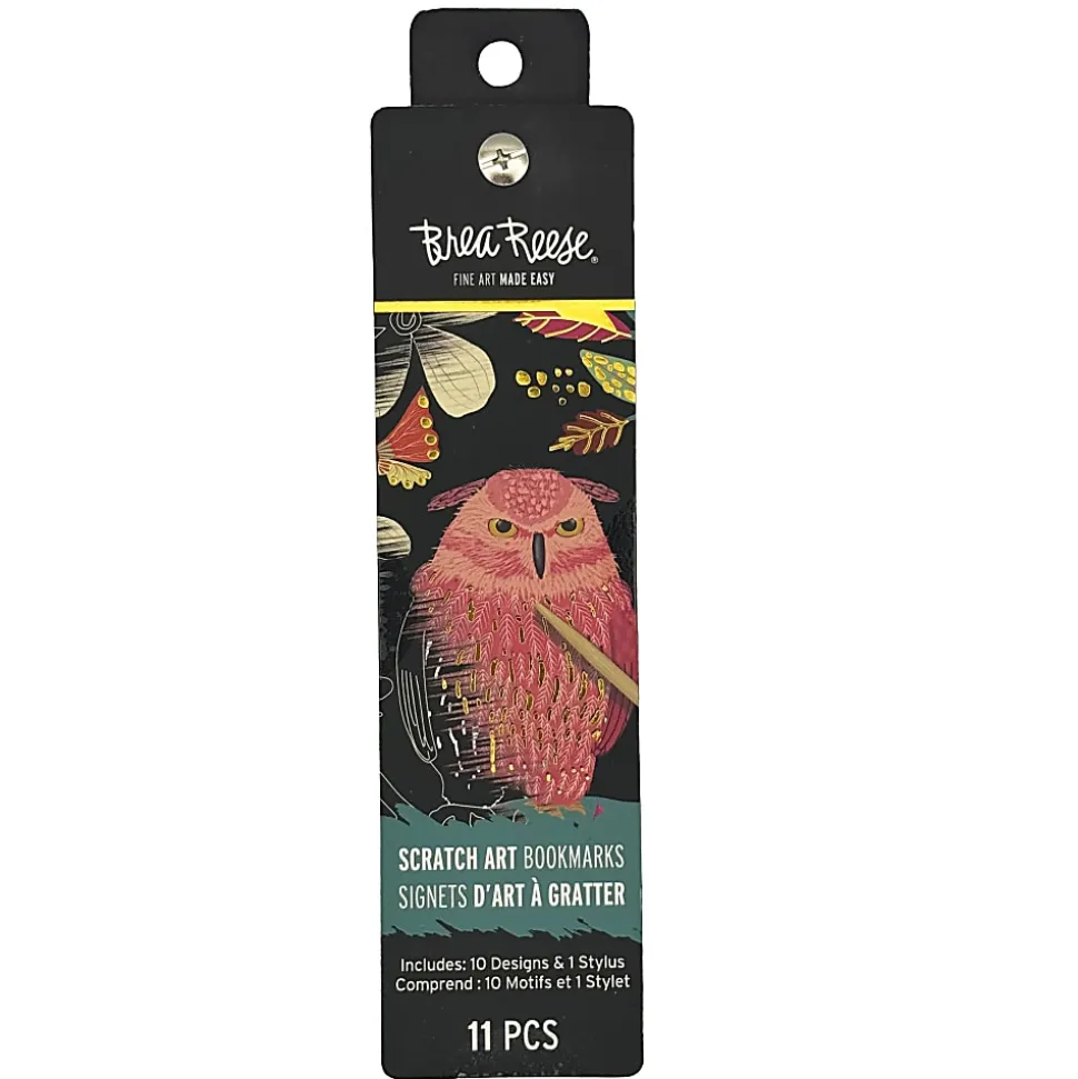 Brea Reese® Scratch Art Bookmark Kit, Owl, 1-9/10" x 7", Kit Of 11 Pieces