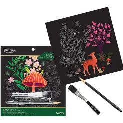 Brea Reese® Scratch Art Paper Pad, 8" x 8", Woodland