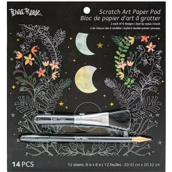Brea Reese® Scratch Art Paper Pad Kit, 8” x 8”, Celestial Skies
