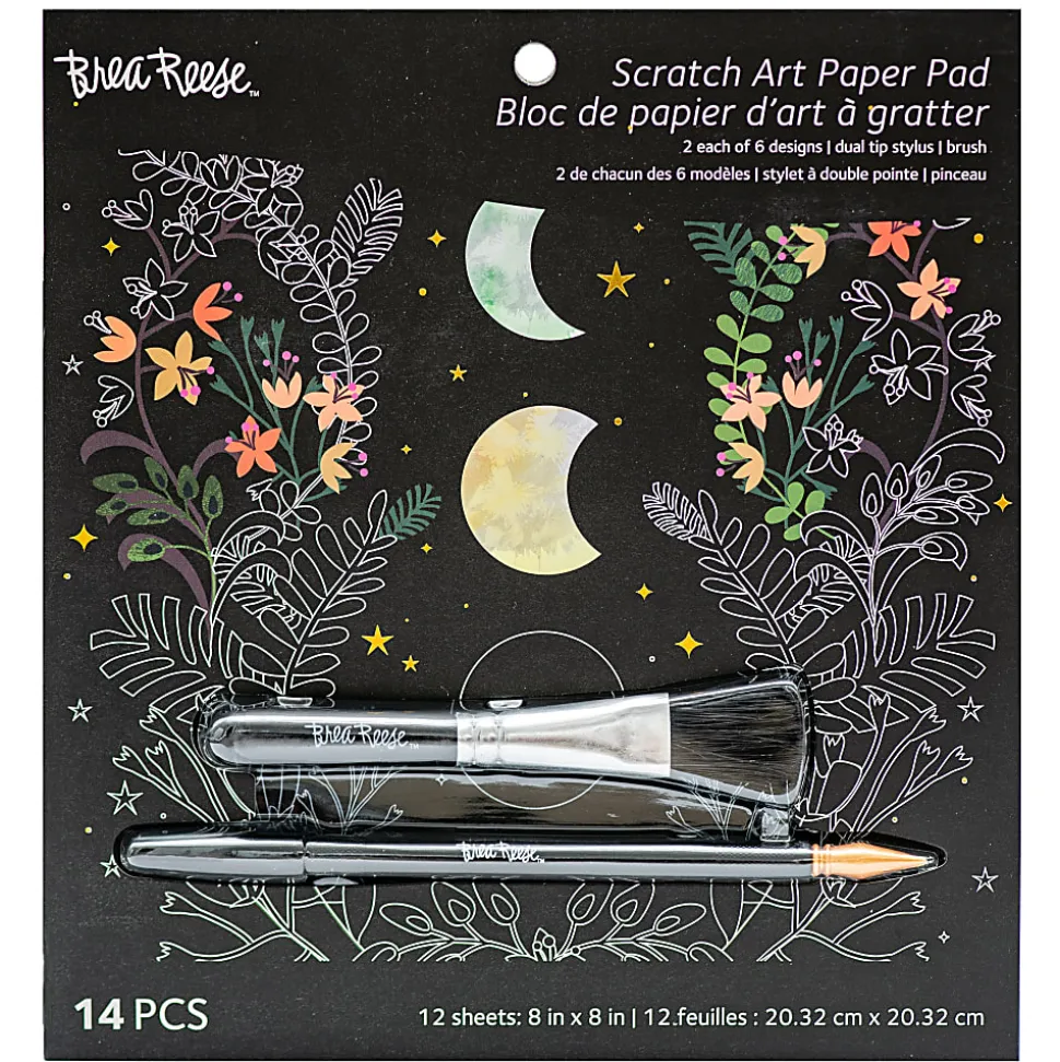 Brea Reese® Scratch Art Paper Pad Kit, 8” x 8”, Celestial Skies