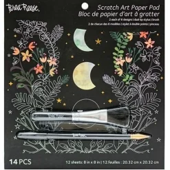 Brea Reese® Scratch Art Paper Pad Kit, 8” x 8”, Celestial Skies