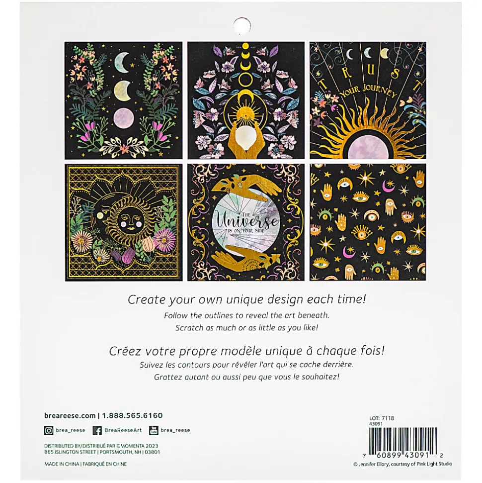 Brea Reese® Scratch Art Paper Pad Kit, 8” x 8”, Celestial Skies
