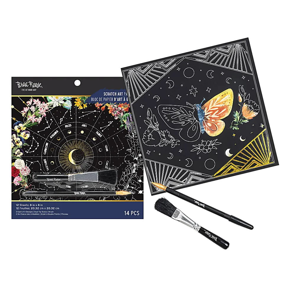 Brea Reese® Scratch Art Paper Pad, 8" x 8", Celestial