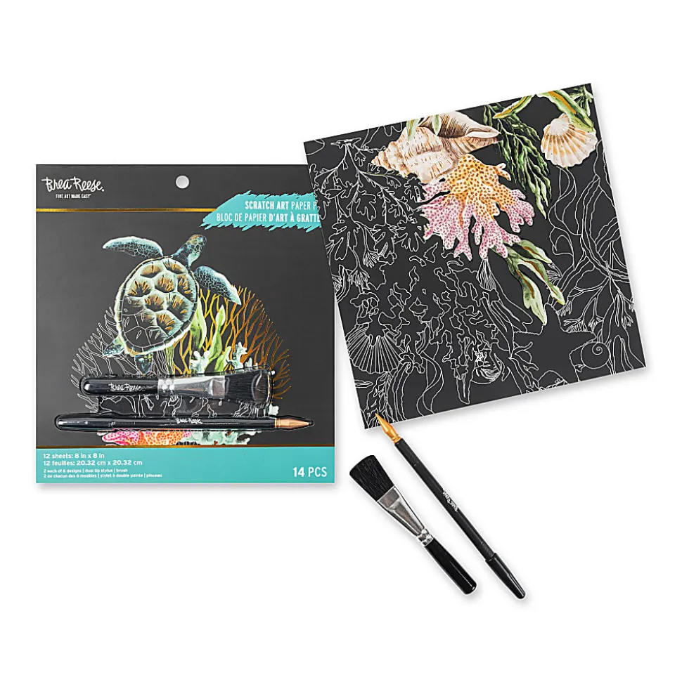 Brea Reese® Scratch Art Paper Pad, 8" x 8", Under the Sea