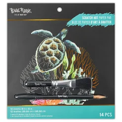 Brea Reese® Scratch Art Paper Pad, 8" x 8", Under the Sea