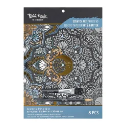 Brea Reese® Scratch Art Paper Pad, 9" x 12", Moon And Sun