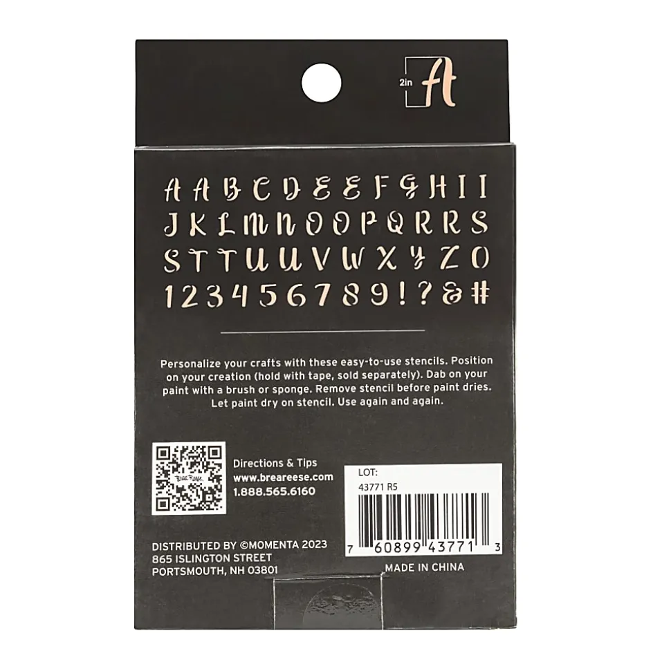 Brea Reese Script Cardstock Stencils, 2", White, Pack Of 24 Stencils