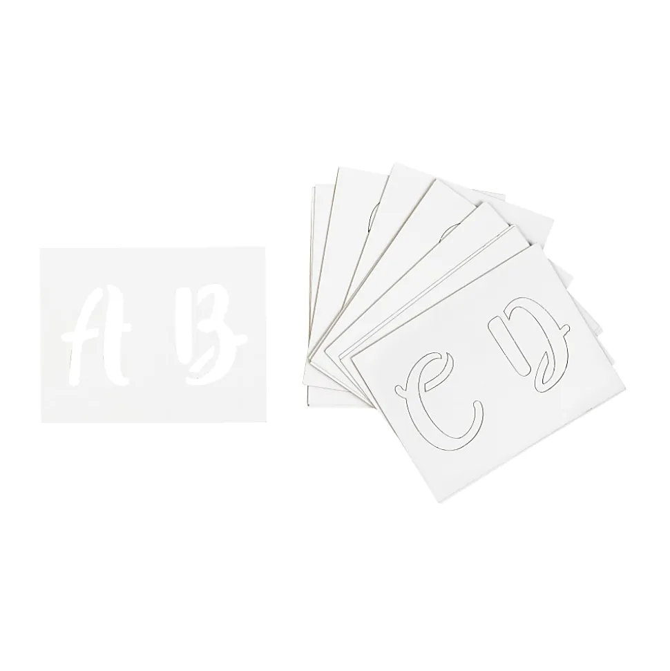 Brea Reese Script Cardstock Stencils, 2", White, Pack Of 24 Stencils