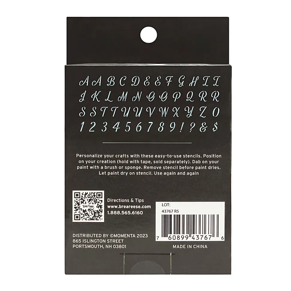 Brea Reese Script Cardstock Stencils, 3", White, Pack Of 48 Stencils
