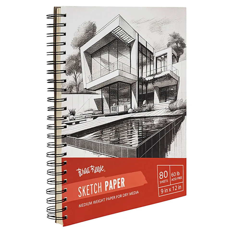 Brea Reese Sketch Paper Pad, 9" x 12", 80 Sheets, White