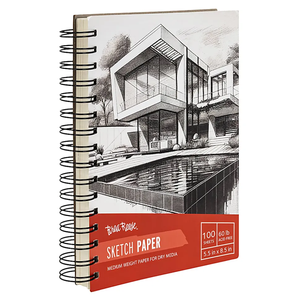 Brea Reese Sketch Paper Pad, 5-1/2" x 8-1/2", 100 Sheets, White