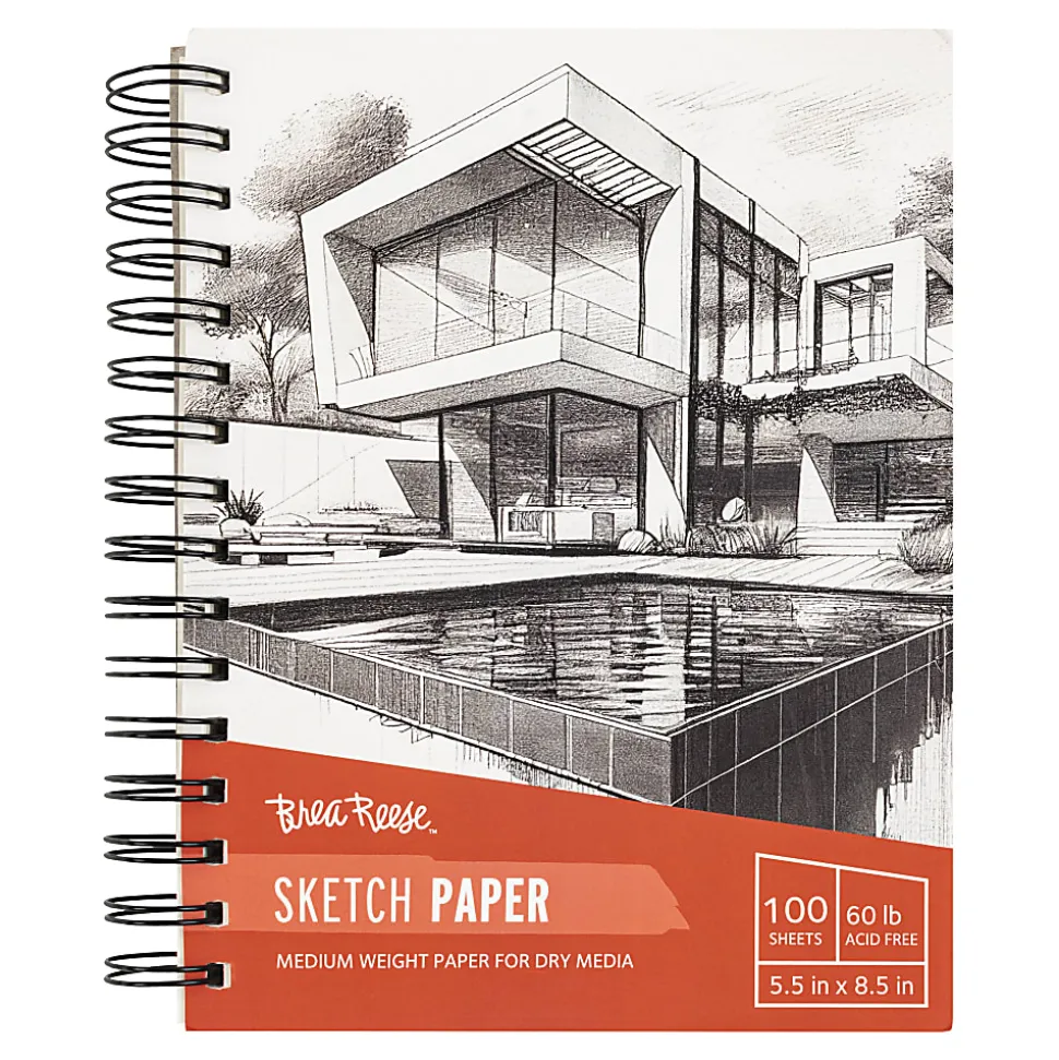 Brea Reese Sketch Paper Pad, 5-1/2" x 8-1/2", 100 Sheets, White