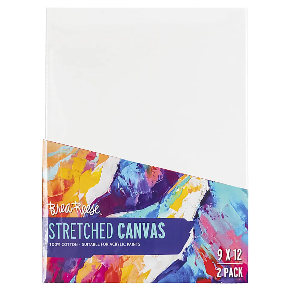 Brea Reese Stretch Canvases, 9" x 12", White, Pack Of 2 Canvases