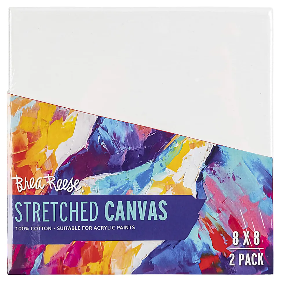 Brea Reese Stretch Canvases, 8" x 8", White, Pack Of 2 Canvases