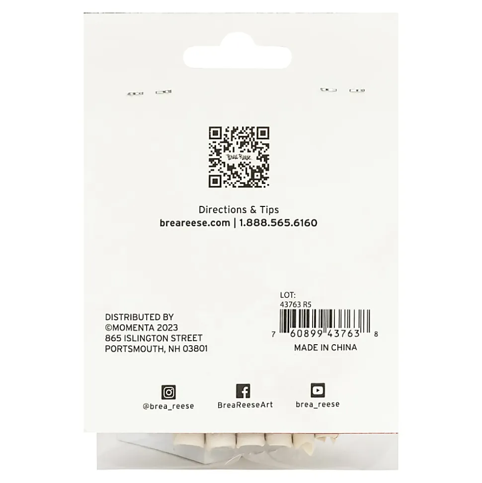Brea Reese Tortillons, 1/2" x 3", White, Set Of 4 Tortillons