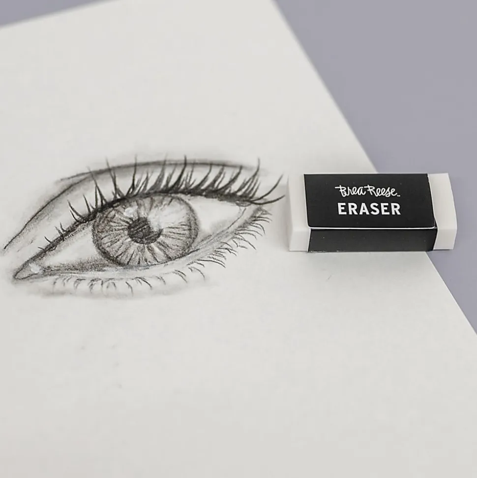 Brea Reese Vinyl Erasers, 7/16" x 3/4", White, Pack Of 2 Erasers