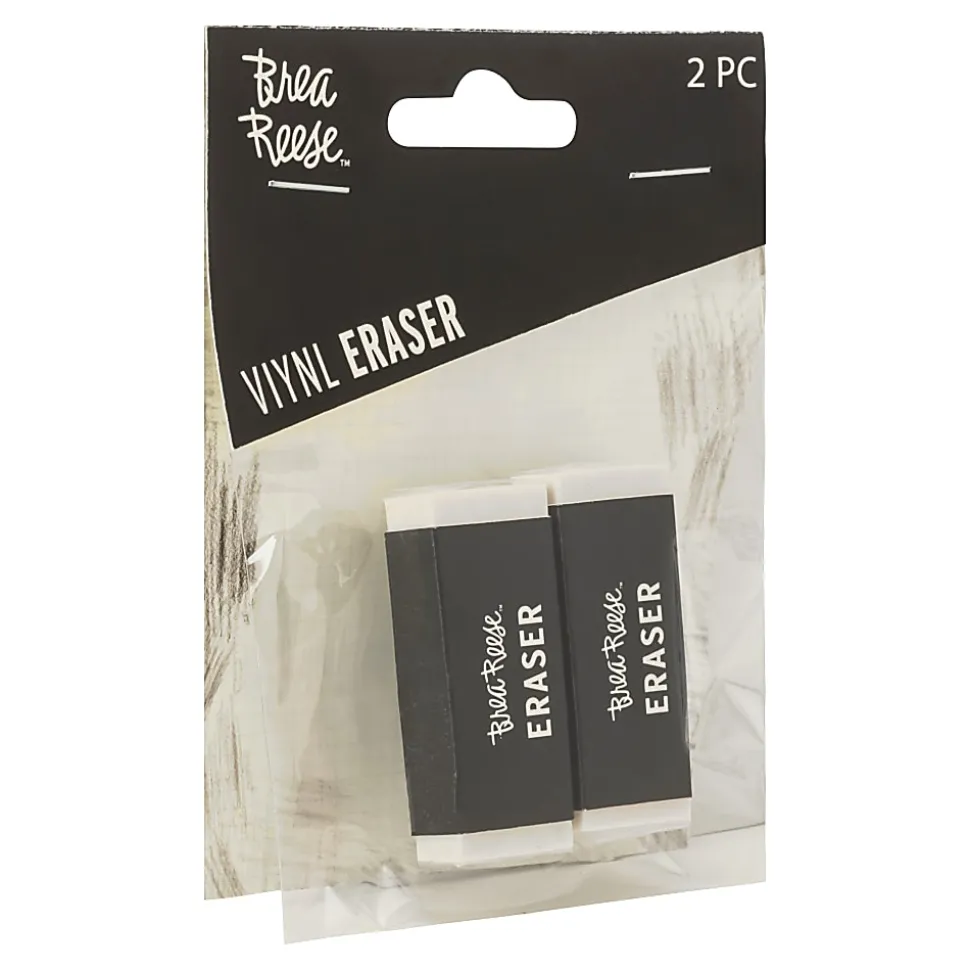 Brea Reese Vinyl Erasers, 7/16" x 3/4", White, Pack Of 2 Erasers