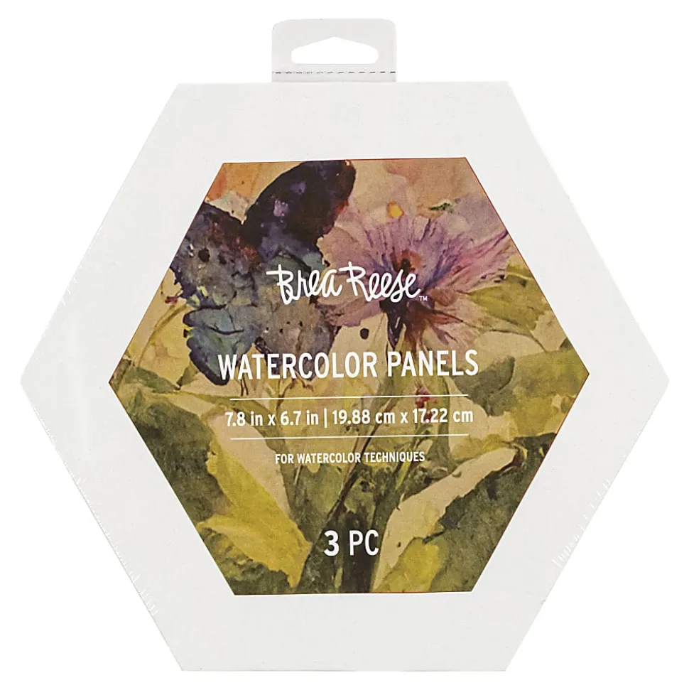 Brea Reese Watercolor Panels, 7-13/16" x 6-3/4", White, Pack Of 3 Panels